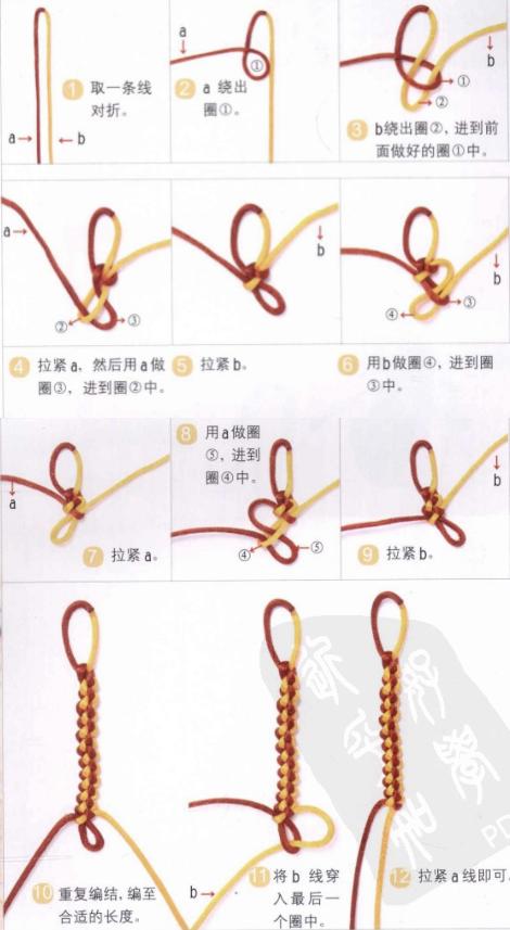 新手入門細(xì)繩手鏈編法（史上最全的手繩手鏈基本編法）(7)