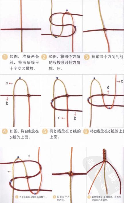 新手入門細(xì)繩手鏈編法（史上最全的手繩手鏈基本編法）(22)