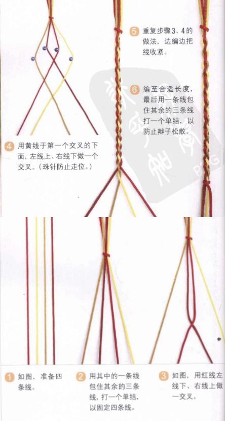 新手入門細(xì)繩手鏈編法（史上最全的手繩手鏈基本編法）(31)