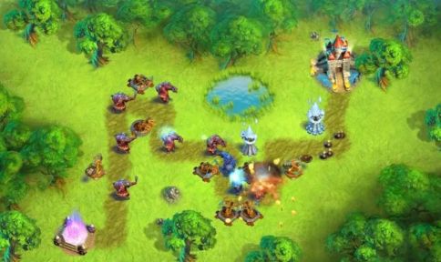 不斷產(chǎn)生小兵搶奪城堡的游戲